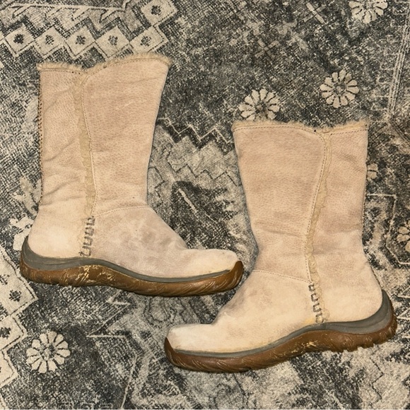 Patagonia Lugano Boots Khaki Suede Waterproof Polartec Primaloft Size 9.5 - Picture 6 of 7